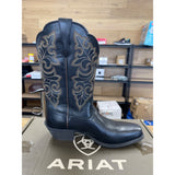 Ariat Women's 9.5 B Round Up Square Toe Western Boot Limousine Black NWT