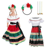 Costume Mexican Dress for Girls Kids Cinco De Mayo