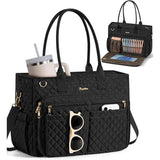 Bagstellar Teacher / Nurse Tote Bag 15.6 inch Black Quilted NEW