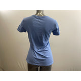 Disney Women's Sky Blue Stitch-mas Themed T-Shirt Size Medium Cotton
