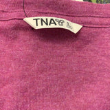 TNA Pomona T-shirt Women's Small Lightweight Knit Purple Heather Huckleberry Cotton Blend NWT
