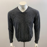 American Eagle Athletic Fit V Neck Sweater Men's Size Medium Gray Long Sleeve Cotton