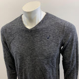 American Eagle Athletic Fit V Neck Sweater Men's Size Medium Gray Long Sleeve Cotton