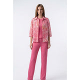Alia Petite Women's 2 Piece Pink Short Sleeve Shirt + Pink Button Up Collared Tunic Blouse Size 8 P Cotton Blend