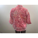 Alia Petite Women's 2 Piece Pink Short Sleeve Shirt + Pink Button Up Collared Tunic Blouse Size 8 P Cotton Blend