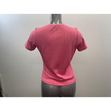 Alia Petite Women's 2 Piece Pink Short Sleeve Shirt + Pink Button Up Collared Tunic Blouse Size 8 P Cotton Blend