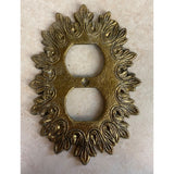 Vintage Oval Edmar Ornate Gold Tone Outlet Cover Plate USED