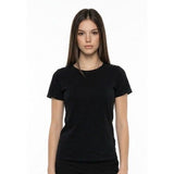 Faded Glory Women's Black T Shirt Size Medium Short Sleeve Crew Neck Cotton Tee