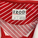 IZOD Performx Golf Polo Shirt Women's White Red Short Sleeve Cotton Top