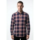 St. John's Bay Brushed Flannel Button Up Shirt Size Large Cotton Blue Red Plaid