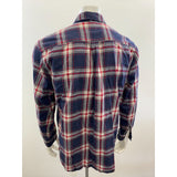 St. John's Bay Brushed Flannel Button Up Shirt Size Large Cotton Blue Red Plaid