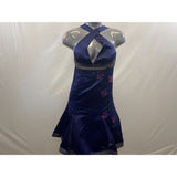 U:her Women's Halt Gown Size Small Blue Black Back Zip Prom Party Dress