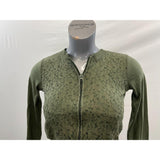 Justice Girls Full Zip Mock Neck Jacket Size 14 Green Lace Front Long Sleeve Cotton Blend