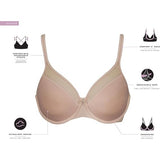 Bali Smooth Ultra Light Illusion Neckline Underwire Bra B3439X Black
