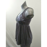 Request Black Women's M Gray Sleeveless Beaded Racerback Rayon/Spandex Tank Top