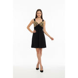 N.W.D Women's Sleeveless V Neck Dress Size Medium Black Polyester Blend