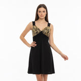 N.W.D Women's Sleeveless V Neck Dress Size Medium Black Polyester Blend