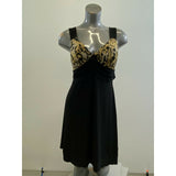 N.W.D Women's Sleeveless V Neck Dress Size Medium Black Polyester Blend