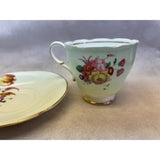 Paragon Double Warrant Teacup Saucer Set 1940's Bone China England Pale Green