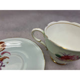 Paragon Double Warrant Teacup Saucer Set 1940's Bone China England Pale Green