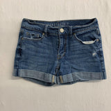 Aeropostale Women's Boyfriend Mini Blue Jean Shorts Ripped Size 00 Cotton