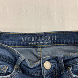 Aeropostale Women's Boyfriend Mini Blue Jean Shorts Ripped Size 00 Cotton