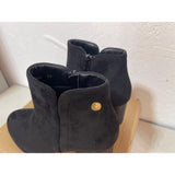 SHIBEVER Women's Ankle Boots Heel: Chunky Low Heeled Almond Toe Size 7.5