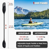 Wontiago Kayak Paddle Aluminum Shaft PP Blade, Floating Adjustable NEW