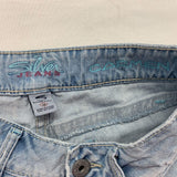 Silver Jeans Carmen Cropped Women's Size 26 Stretch Cotton Blend Distressed Blue Jean Capri
