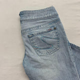 Silver Jeans Carmen Cropped Women's Size 26 Stretch Cotton Blend Distressed Blue Jean Capri