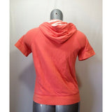 Jones New York Sport Women's Medium Orange Short Sleeve Button Up Hoodie