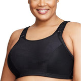 Glamorise #1166 womens Custom Control Sports Bra Wirefree Black 38D NWOT