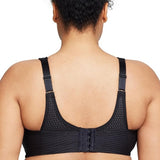 Glamorise #1166 womens Custom Control Sports Bra Wirefree Black 38D NWOT