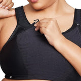 Glamorise #1166 womens Custom Control Sports Bra Wirefree Black 38D NWOT