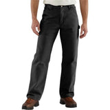 CARHARTT B111 FLANNEL-LINED DUCK DUNGAREES Men's 50X30 Work Jeans - BLACK NEW