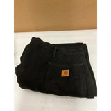CARHARTT B111 FLANNEL-LINED DUCK DUNGAREES Men's 50X30 Work Jeans - BLACK NEW