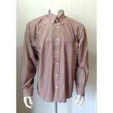 Eddie Bauer Men's L Button Front Long Sleeve Shirt Fine Stripe Red Casual Shirt