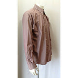 Eddie Bauer Men's L Button Front Long Sleeve Shirt Fine Stripe Red Casual Shirt