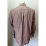 Eddie Bauer Men's L Button Front Long Sleeve Shirt Fine Stripe Red Casual Shirt
