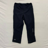 Under Armour Cropped Leggings Women's Size Small Black Back Zipper Pocket Workou