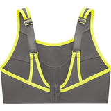 Glamorise 44G No Bounce Plus Camisole Wirefree Sport Bra #1066 Gray neon Yellow