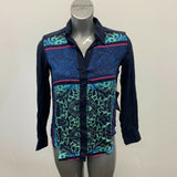 Liv Los Angeles Women's Blouse Size 7/31X Paisley Scarf Print Button Up Sheer To