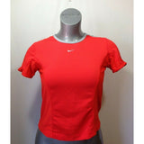 Nike Sphere Dry Women's Small 4-6 Red Gray Textured Crew Neck Short Sleeve