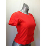 Nike Sphere Dry Women's Small 4-6 Red Gray Textured Crew Neck Short Sleeve