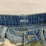 BDG High Waist Shorts Women's Size 28 Blue Jean Camouflage Distressed Ripped Cut