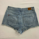 BDG High Waist Shorts Women's Size 28 Blue Jean Camouflage Distressed Ripped Cut
