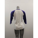 Western University Raglan T Shirt Women's Size Medium Purple White Cotton Blend