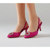 Time And Tru Women's Heeled Closed Toe Sandals Size 7 Style 21TillyW22 Pink