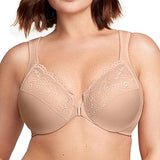 Glamorise Wonderwire Front Close Bra 1245 Full Coverage Cafe NWT