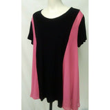 Red Coral Women's Plus XL black/pink short sleeve top